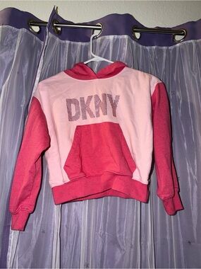 DKNY Pink and Light Pink Girls' Hooded Sweatshirt